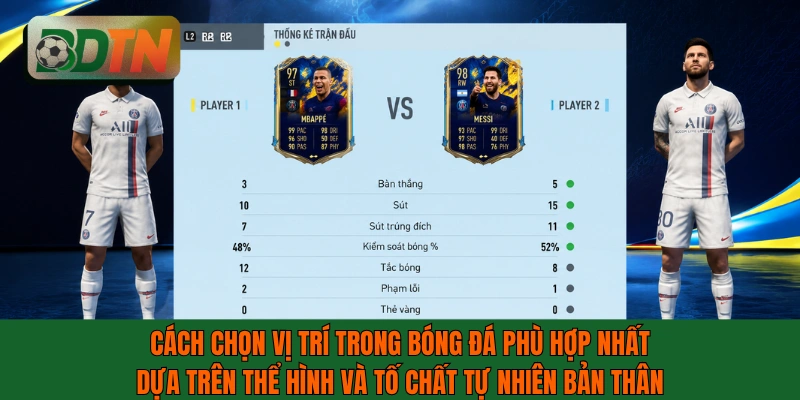 Cách chọn vị trí trong bóng đá phù hợp nhất dựa trên thể hình và tố chất