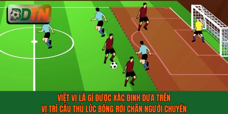 Việt vị là gì được xác định dựa trên vị trí cầu thủ lúc bóng rời chân người chuyền